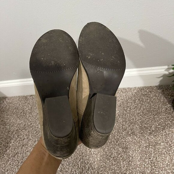 Steve Madden Size 7.5 M Adelphie Leather Ankle Boots Tan Heeled Pointed Toe - Picture 8 of 9